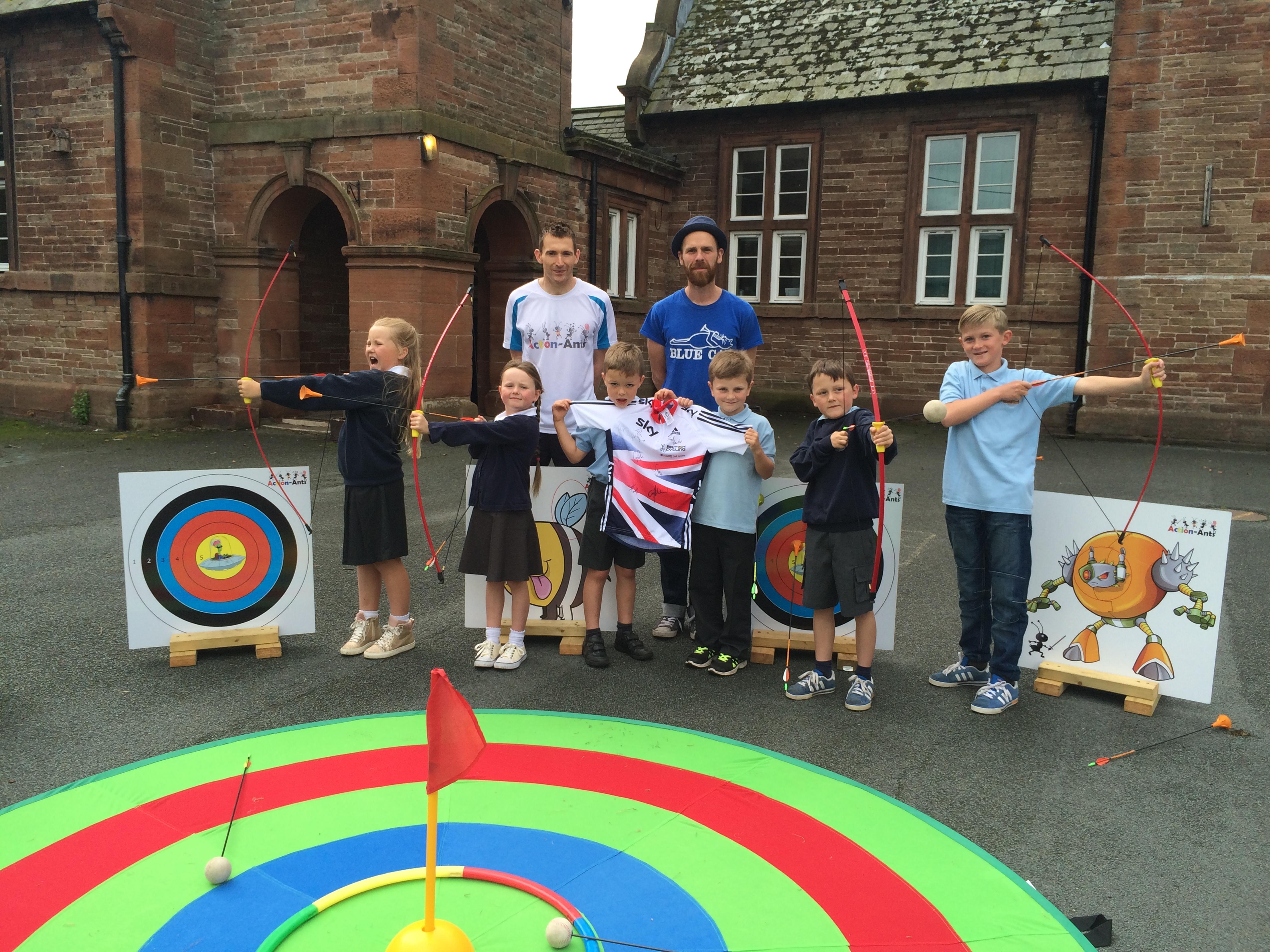 Lazonby school cheer Tour of Britain passed their front door