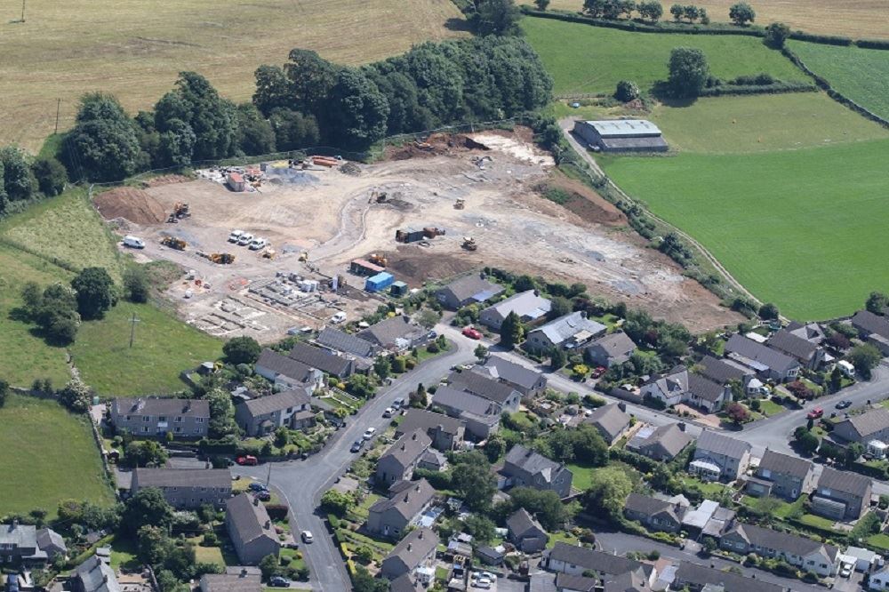 Bird’s eye view as work starts on site at Greengate Meadow in Levens