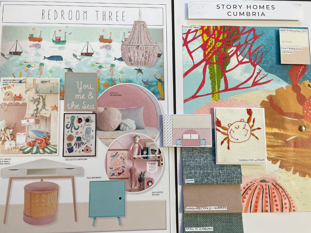 Moodboard for Bedroom Three in The Robinson show home