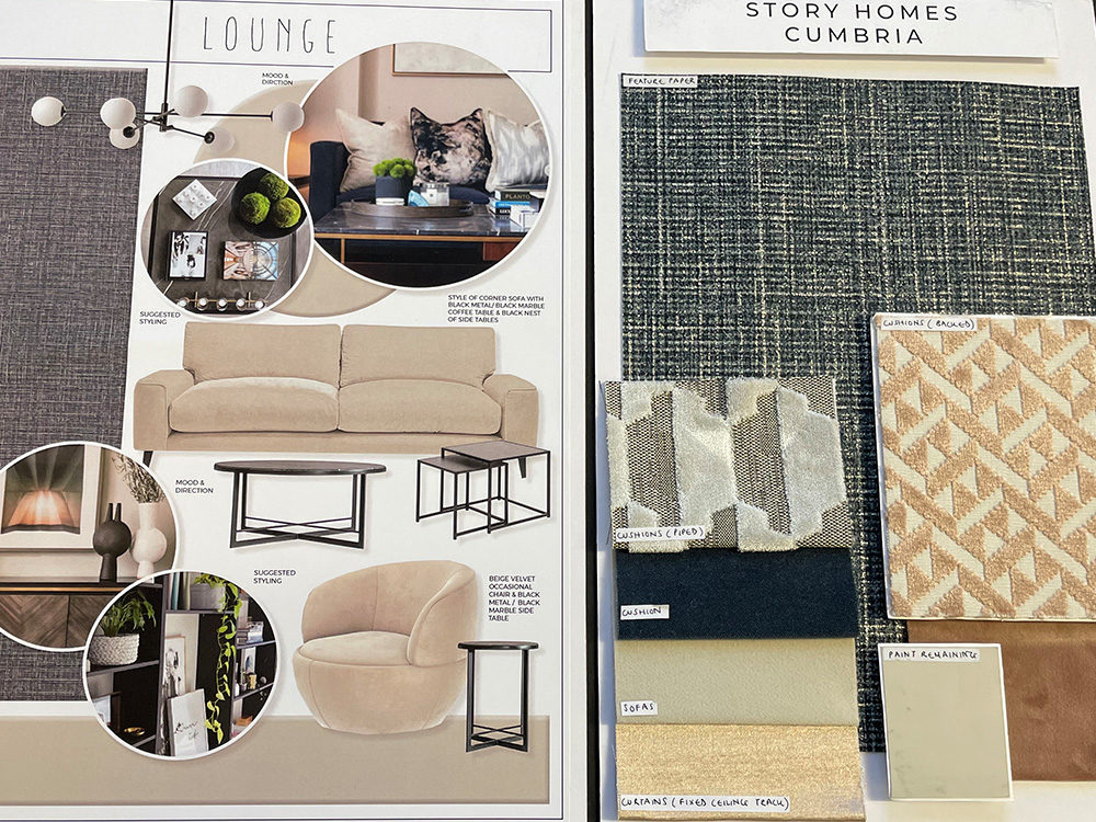 Moodboard for the Lounge in The Robinson show home