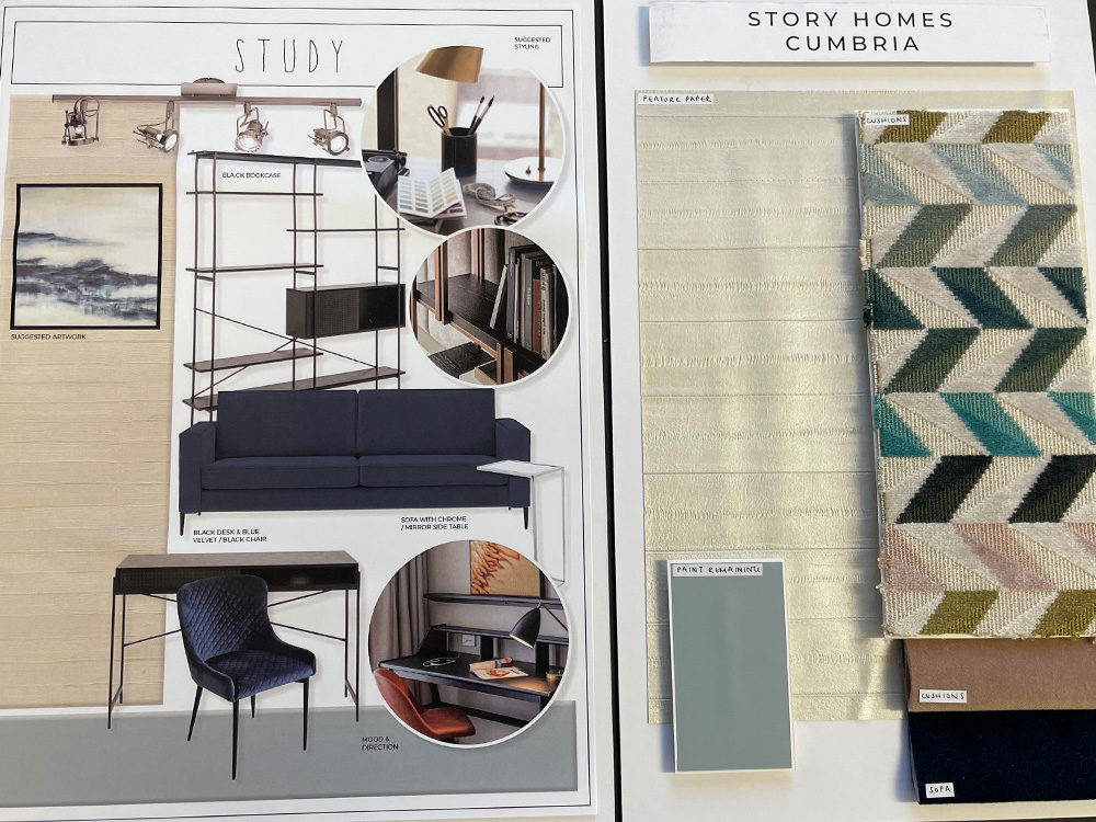 Moodboard for the Study in The Robinson show home
