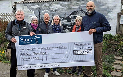 Story Homes makes £15,000 contribution to Friends of the Stockton & Darlington Railway